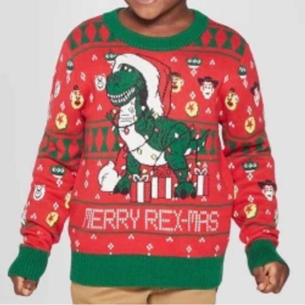Toy Story Merry Rexmas kids ugly Christmas Sweater sz 4T